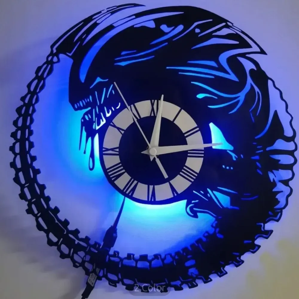 NEW LED Alien HR Giger Vinyl Record Album Cut Wall Clock Aliens Ripley S. Weaver